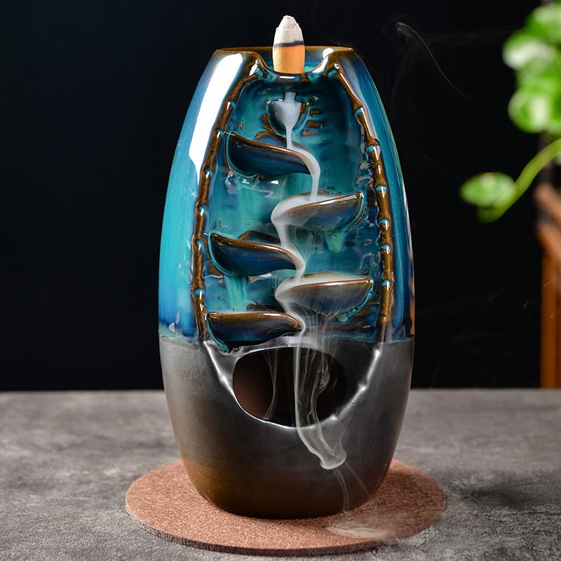 Tibetan Dragon Protection Incense Burner Decoration - Blue - image 0