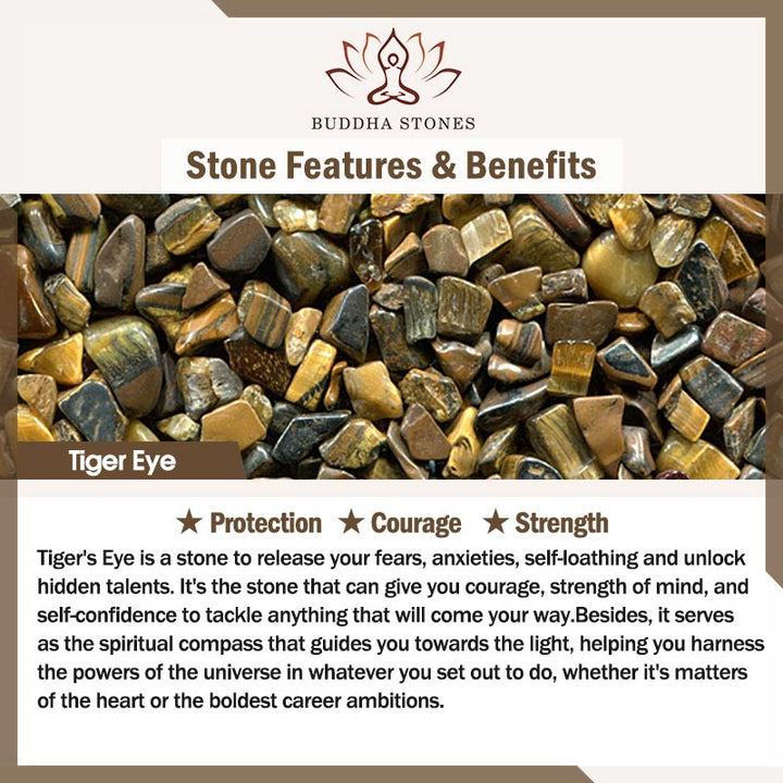 Buddha Stones Natural Tiger Eye Love Heart Pattern Protection Rope Necklace Pendant