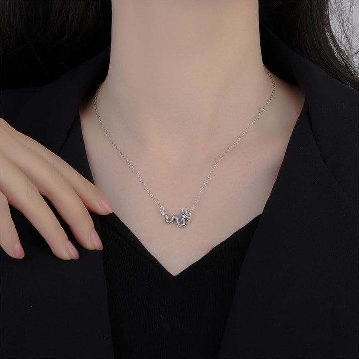 ❗❗❗A Flash Sale- Buddha Stones 925 Sterling Silver Year Of The Dragon Auspicious Dragon Protection Chain Necklace Pendant - image 5