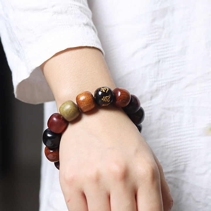 Buddha Stones Tibet Various Wood Om Mani Padme Hum Purity Bracelet