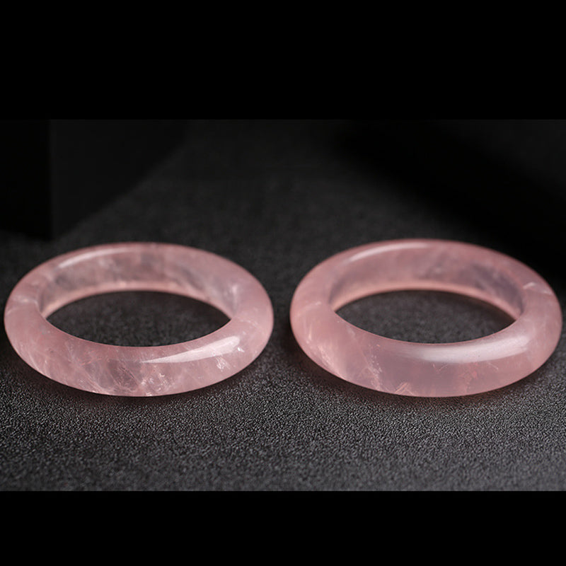 Buddha Stones  Natural Rose Quartz Love Caring Bracelet Bangle - image 9