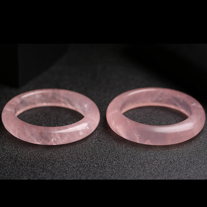Buddha Stones  Natural Rose Quartz Love Caring Bracelet Bangle - image 9