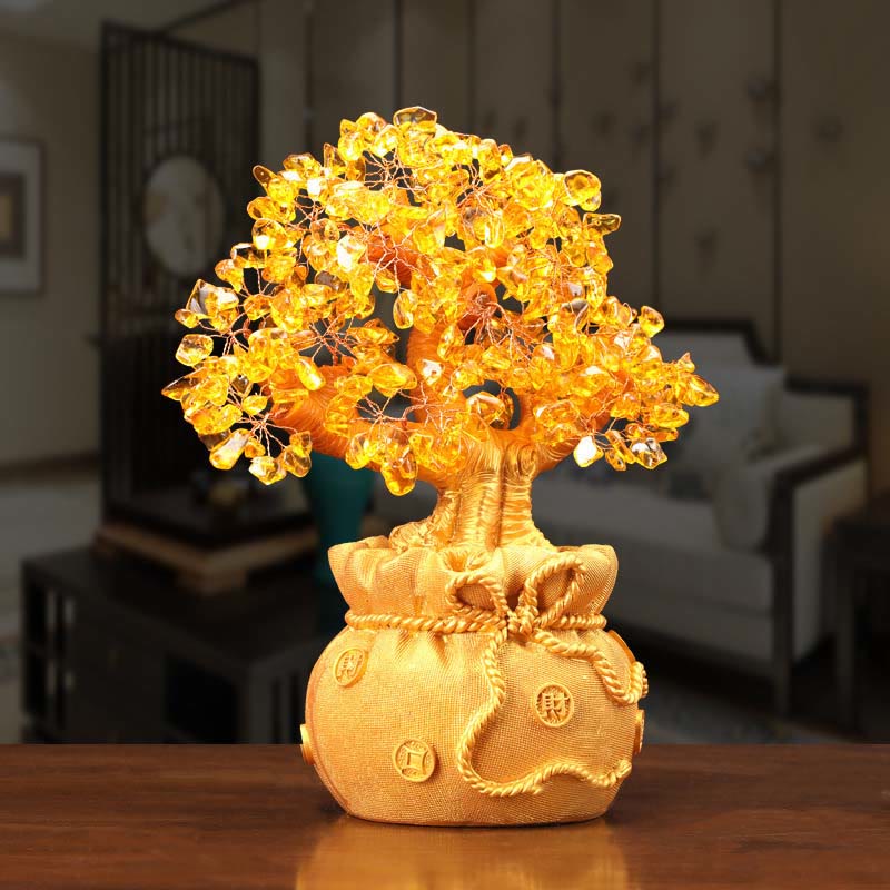 Buddha Stones Natural Citrine Money Tree Gemstone Ornament - Feng Shui for Prosperity - image 6