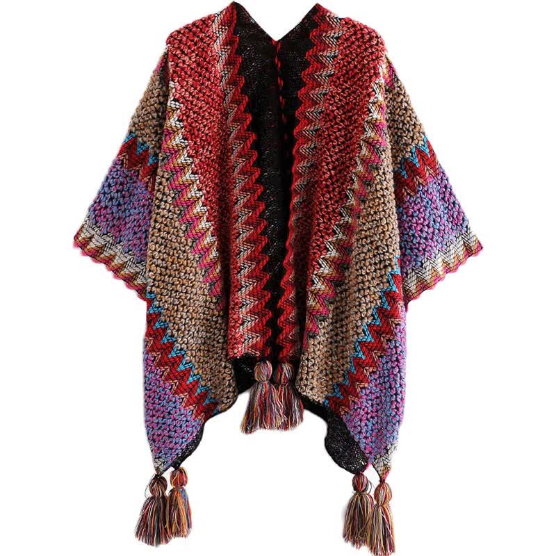 Buddha Stones Tibetan Shawl Warm Cloak Tibetan Tassel Scarf - image 11