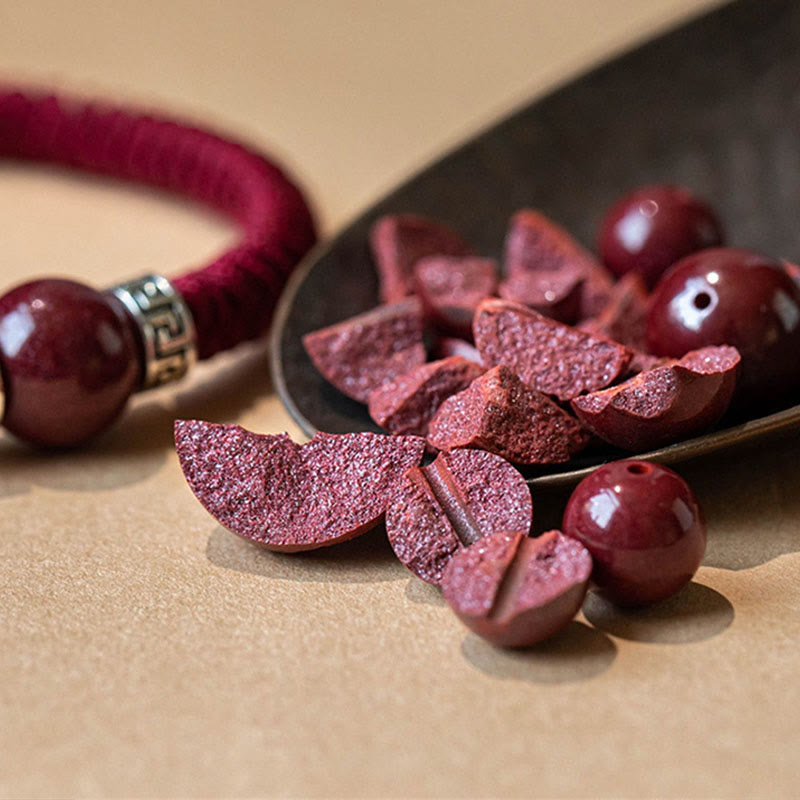 Buddha Stones 925 Sterling Silver Natural Cinnabar Bead Calm Handmade Braided String Bracelet - image 16