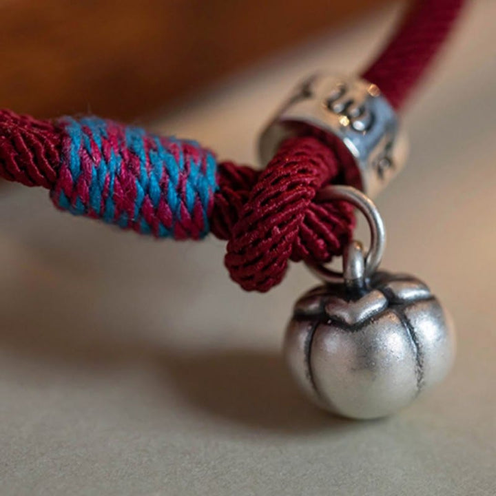 Buddha Stones 925 Sterling Silver Tibetan Handmade Om Mani Padme Hum Persimmon Charm Luck Protection Braided Bracelet - image 8