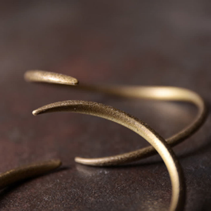 Buddha Stones Simple Design Copper Luck Adjustable Cuff Bracelet - image 6