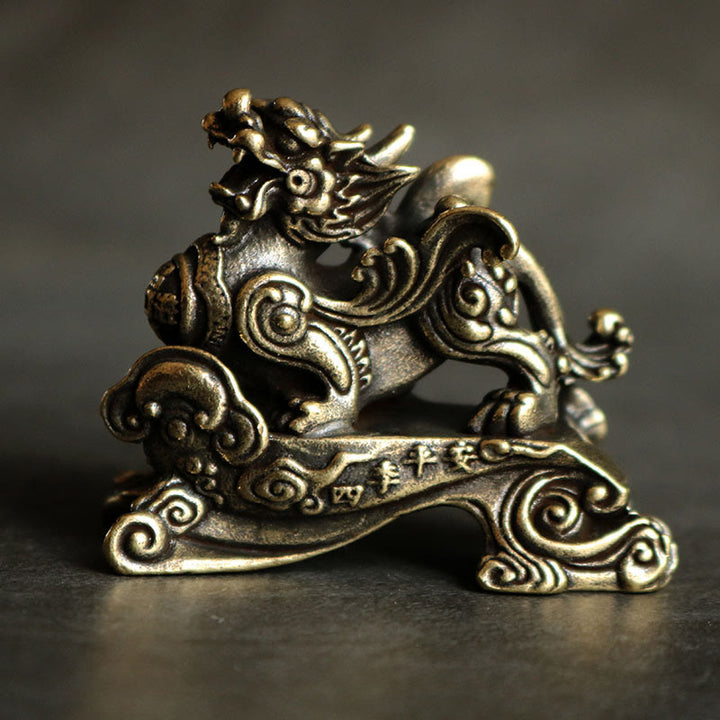 Buddha Stones Handmade FengShui PiXiu Copper Wealth Luck Decoration - One Right PiXiu - image 2