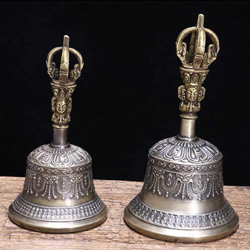 Tibetan Meditation Bell and Vajra Dorje Copper Enlightenment Decoration Set - image 2