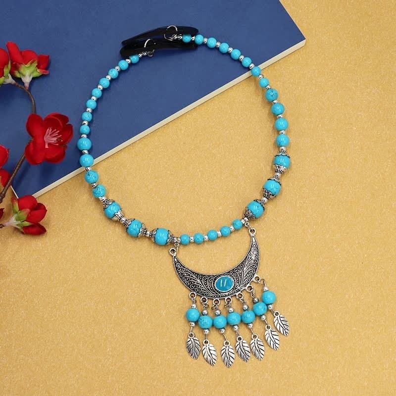 Tibetan Exotic Beads Tassel Hair Decoration - Blue - image 1