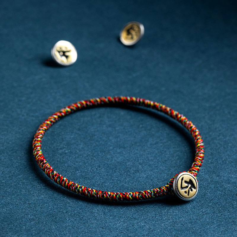 Buddha Stones Handmade 925 Sterling Silver Chinese Zodiac Natal Buddha Protection Colorful Rope Bracelet - image 10
