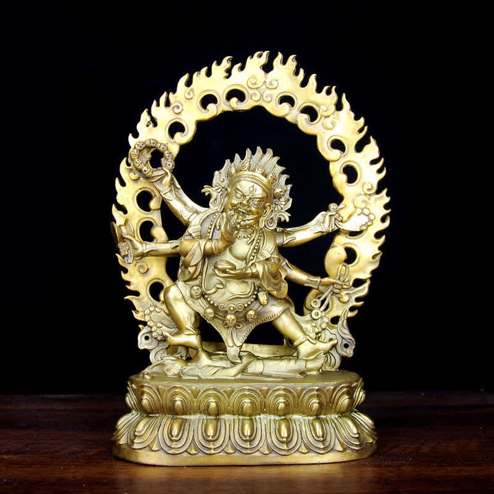 Tibet Mahakala Bodhisattva Figurine Compassion Copper Statue Decoration - Gold - image 0