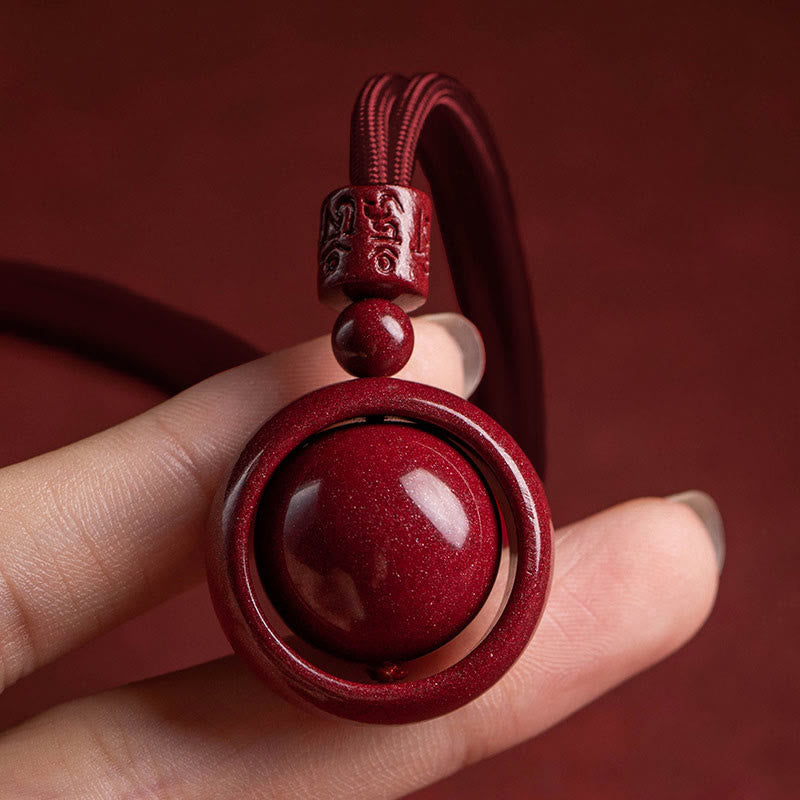 Buddha Stones Cinnabar Om Mani Padme Hum PiXiu Blessing Lucky Bead Necklace Pendant - image 9