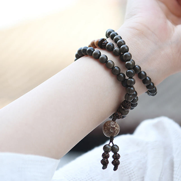 Tibetan Sandalwood Protection Charm Mala Bracelet - Triple Wrap Bracelet(17cm) - 10mm - image 6