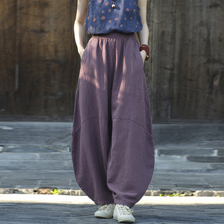 Buddha Stones Cotton Linen Pants Harem Trousers Loose Zen Yoga Tai Chi Women's Pants