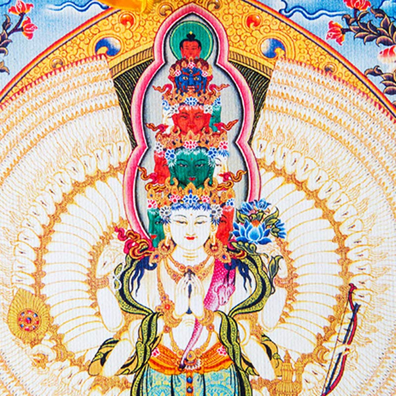 Tibetan Thousand-handed Avalokitesvara Framed Thangka Blessing Decoration - image 10