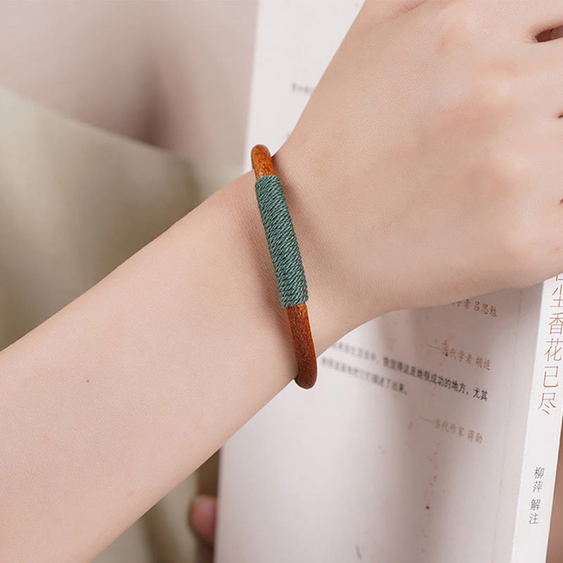 Buddha Stones Tibetan Leather Handmade Five Elements Luck Braid String Buckle Bracelet - image 6