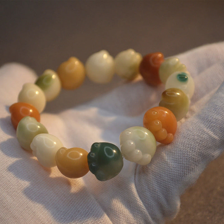 Buddha Stones Multilayered Bodhi Seed Cute Cat Paw Calm Harmony Bracelet - image 4