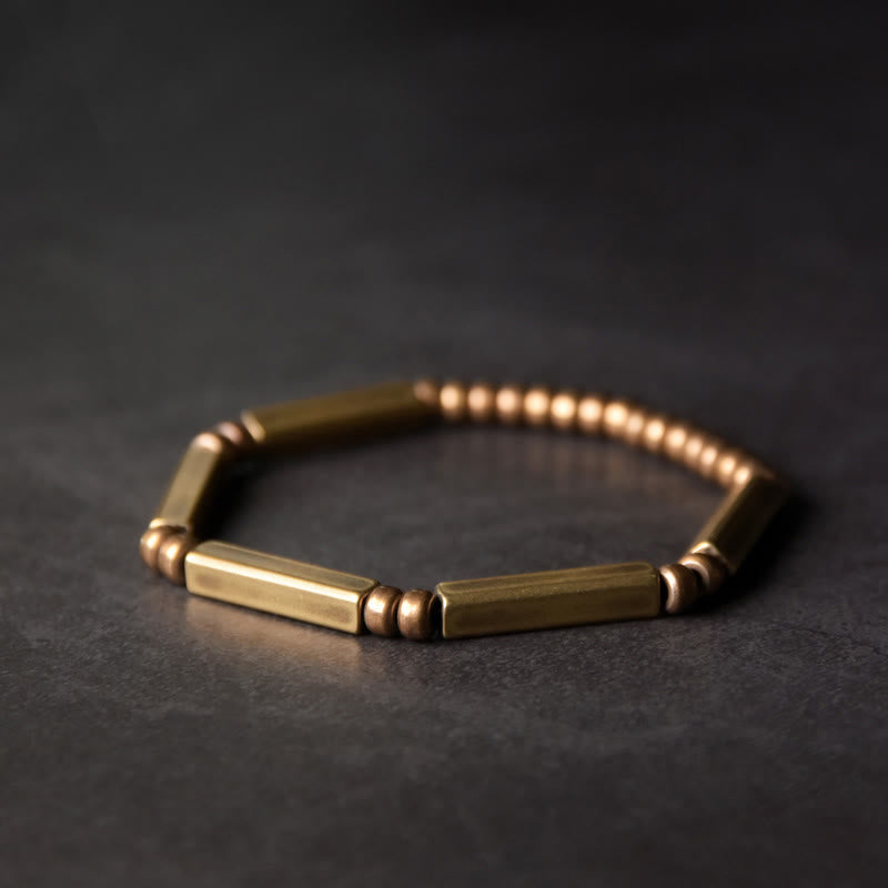 Tibetan Simple Design Copper Wealth Luck Bracelet - 18cm - image 1