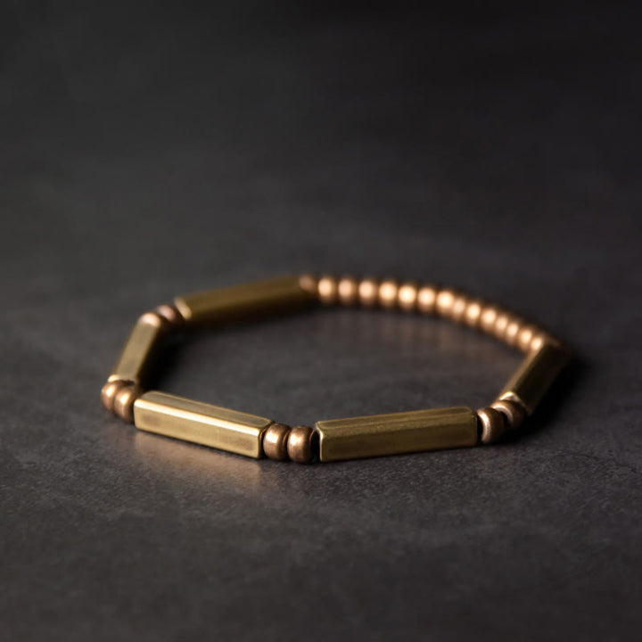Tibetan Simple Design Copper Wealth Luck Bracelet - 18cm - image 1