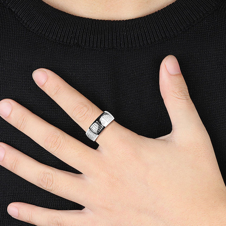 Buddha Stones FengShui Buddhism Ancient Heart Sutra Lucky Ring - image 5