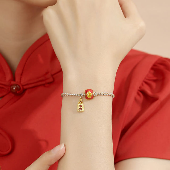 Buddha Stones 925 Sterling Silver Handmade Auspicious Chinese Character Blessing Braided String Bracelet - image 8