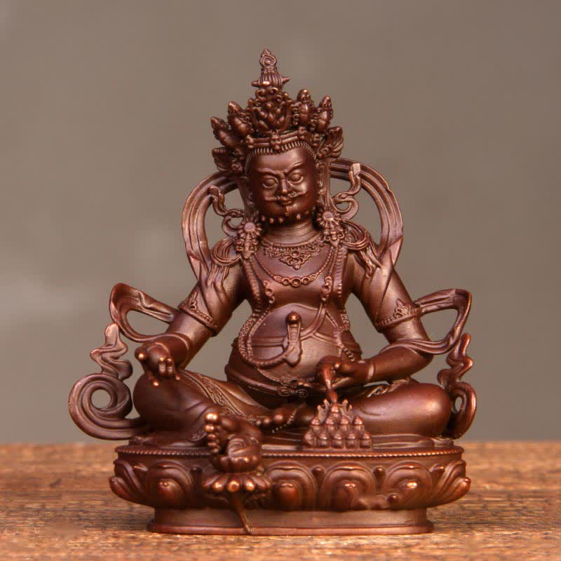 Yellow Jambhala Bodhisattva Figurine Compassion Copper Statue Home Office Decoration - 10cm*6cm*12cm - image 8