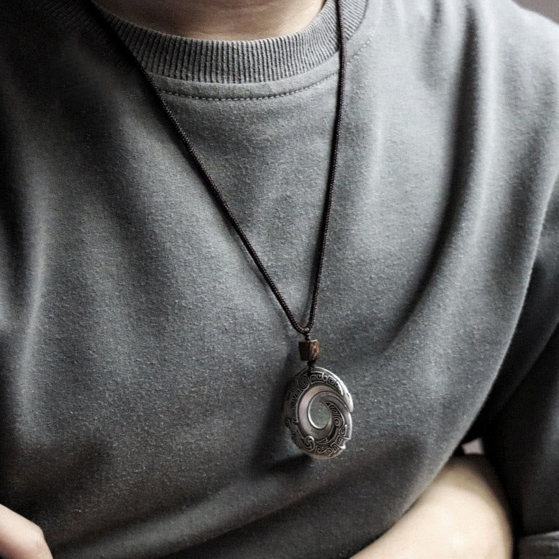 Buddha Stones One's Luck Improves Design Pattern Copper Luck Necklace Pendant - image 3