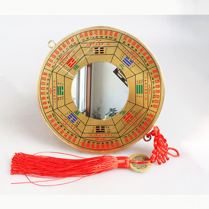 Feng Shui Bagua Map Copper Coin Chinese Knotting Balance Energy Map - 16cm - Nine Palaces Bagua Map - Concave Mirror - image 14