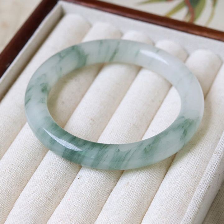 Buddha Stones Natural Jade Luck Prosperity Bangle Bracelet - image 8