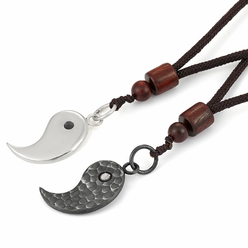 990 Sterling Silver Yin Yang Balance Harmony Necklace Pendant - image 16