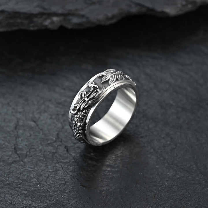 Buddha Stones Dragon Titanium Steel Stimulation Rotatable Ring - image 16