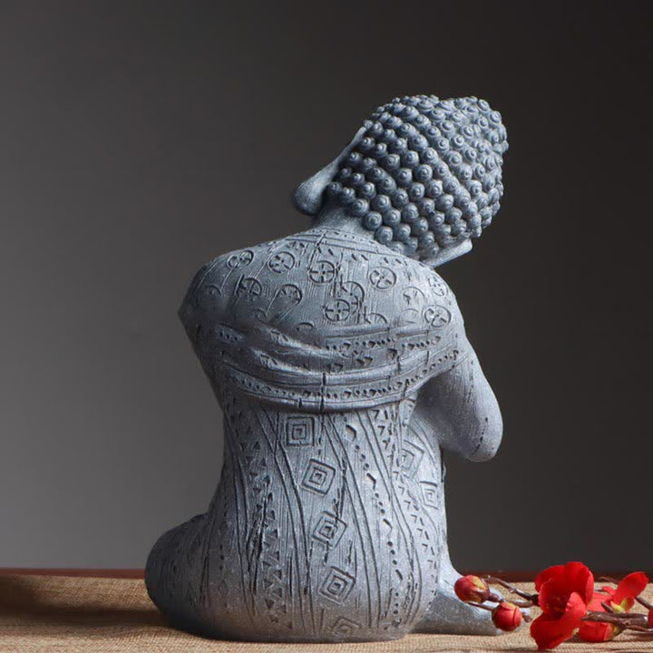 Tibetan Meditating Buddha Serenity Resin Statue Decoration - image 9