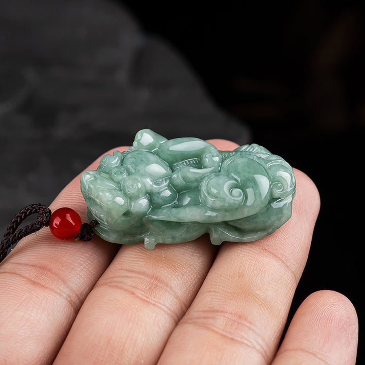 Buddha Stones Jade PiXiu Wealth Luck String Necklace Pendant - image 5