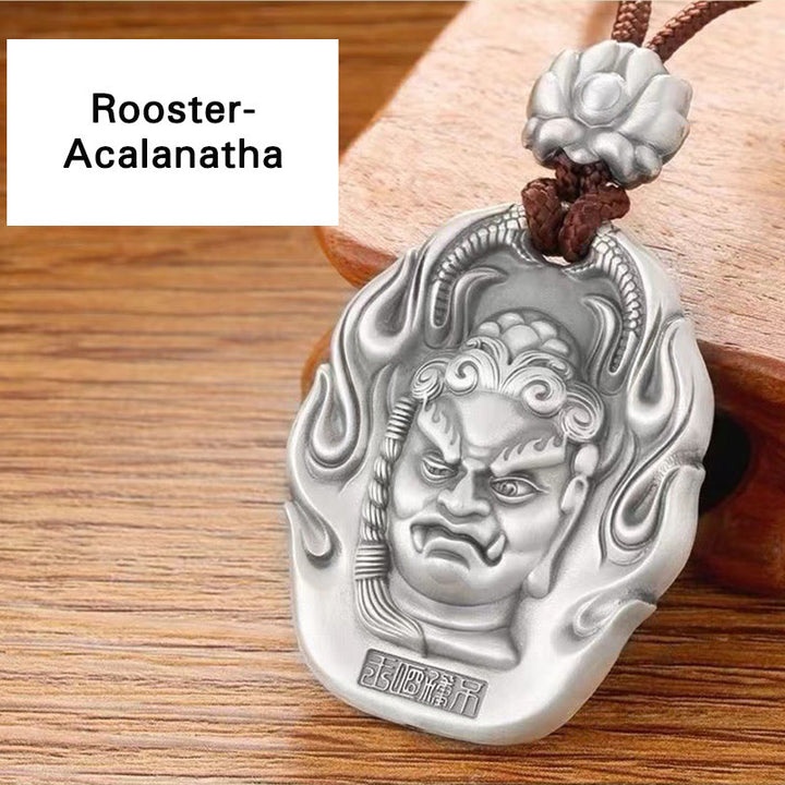 Buddha Stones Chinese Zodiac Natal Buddha Om Mani Padme Hum Lotus Compassion Necklace Pendant - Rooster-Acalanatha - image 16