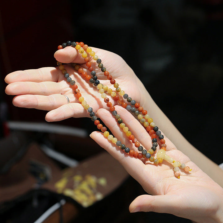 108 Beads Natural Red Agate Mala Protection Bracelet - image 5