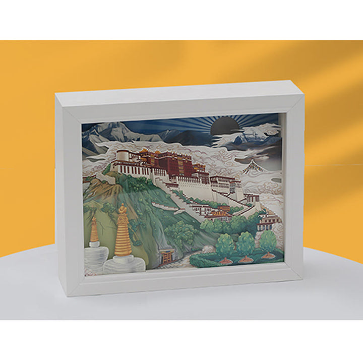 Tibet Potala Palace Paper LED Carving Lamp Art Night Lights Creative LED Table Lamp - image 12
