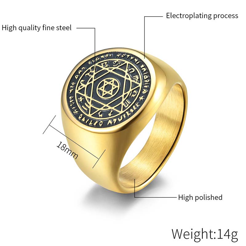 Buddha Stones 12 Constellations of the Zodiac Star of David Protection Ring