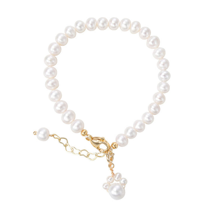 Buddha Stones Pearl Cat Paw Healing Chain Bracelet - image 10