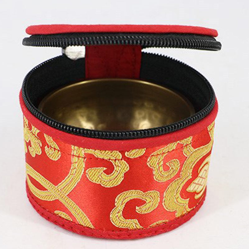 Tibetan Singing Bowl Storage Bag with Zipper Closure Decoration - image 3