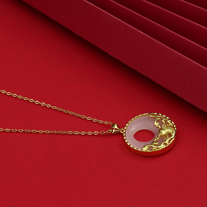 White Jade Koi Fish Titanium Steel Prosperity Necklace Pendant - image 5