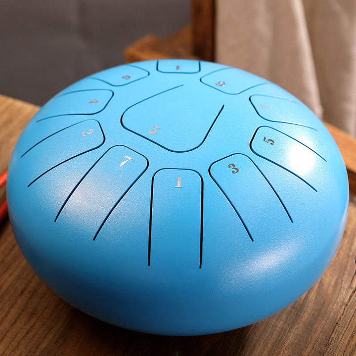 Buddha Stones Steel Tongue Drum Sound Healing Mindfulness Meditation Yoga Drum Kit 11 Note 8 Inch - Blue - image 14
