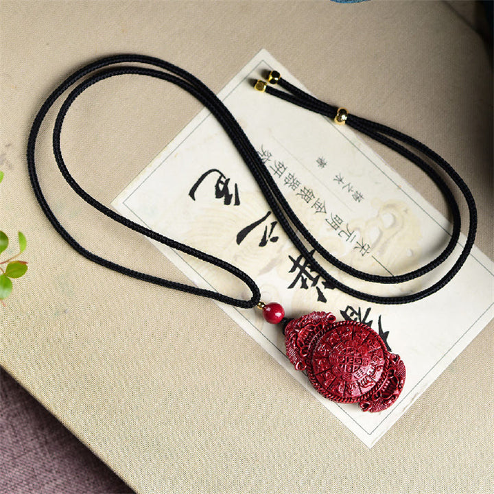 Buddha Stones Laughing Buddha Yin Yang Chinese Zodiac Gourd Natural Cinnabar Blessing Necklace Pendant - image 18
