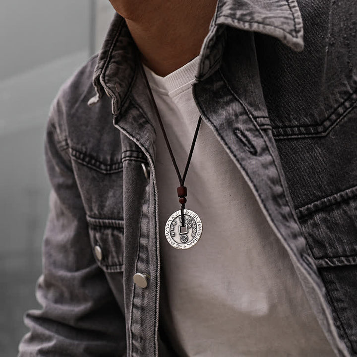Buddha Stones Bagua Yin Yang Copper Coin Star Balance Energy Necklace Pendant - image 3