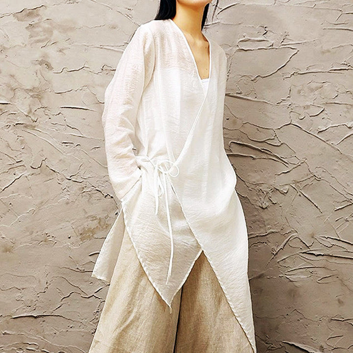 Simple White Beige Pattern Meditation Spiritual Zen Practice Yoga Clothing Women's Clothes - image 2