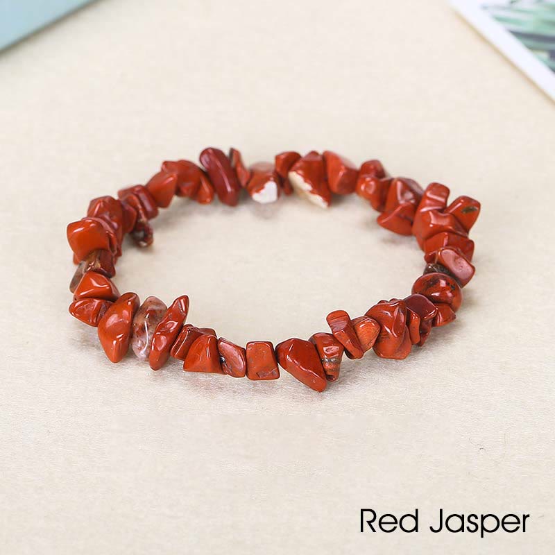 Natural Irregular Shape Crystal Stone Warmth Soothing Bracelet - Red Jasper(Wrist Circumference: 15-18cm) - image 63