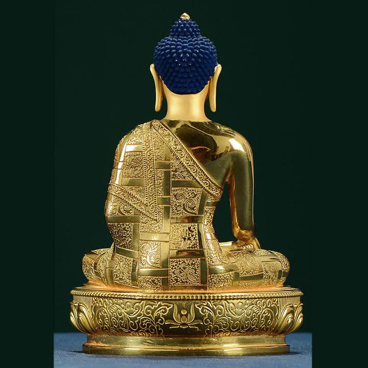 Buddha Shakyamuni Figurine Enlightenment Copper Statue Home Offering Decoration - image 11