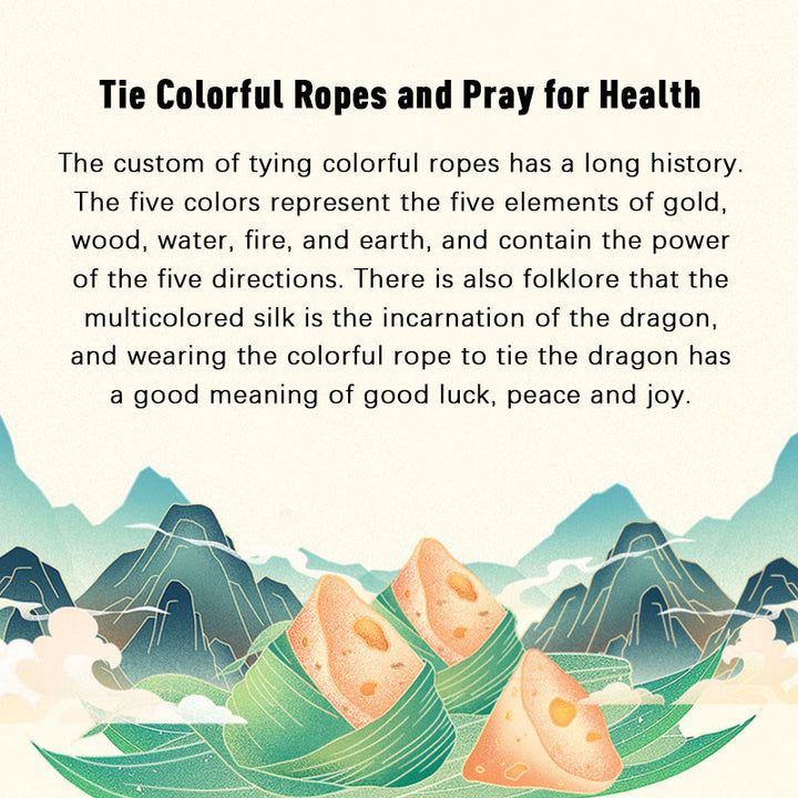 Buddha Stones 925 Sterling Silver Dragon Boat Festival Zongzi Pattern Luck Handmade Multicolored Rope Child Adult Bracelet - image 5