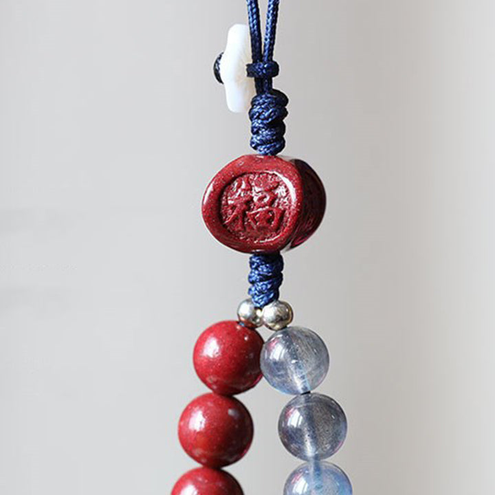 Natural Moonstone Cinnabar Calm Positive Phone Decoration - image 9