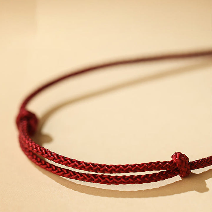 Buddha Stones Tibetan 925 Sterling Silver Zakiram Goddess of Wealth Protection Rope Necklace Pendant - image 4